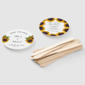 Éventail Rustic floral elegant script wedding save date (Non-assemblé)