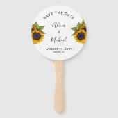 Éventail Rustic floral elegant script wedding save date (Devant)