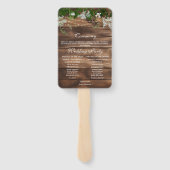 Éventail Rustic Grange Wood Floral Wedding Programme (Dos)