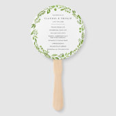 Éventail Rustic Green Olive Wreath Wedding Programme (Devant)