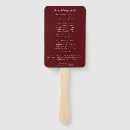 Éventail Rustic Marsala Burange Orange Fall Wreath Programm (Dos)