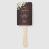 Éventail Rustic Marsala et le programme de mariage Rose (Devant)