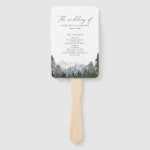Éventail Rustic Mountain Pine Tree Wedding Programme (Devant)