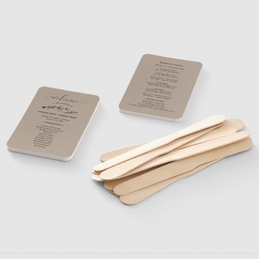 Éventail Rustic Mountain Wedding Program (Non-assemblé)