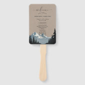 Éventail Rustic Mountain Woodland Forest Wedding Programme (Devant)