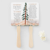 Éventail Rustic Mountains Pine Trees Programme de mariage d (Devant et derrière)