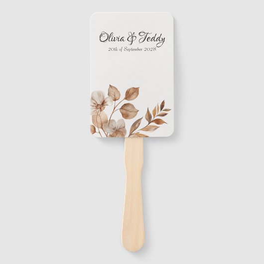 Éventail Rustic Romance Wedding Program Hand Fan (Devant)