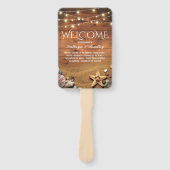 Éventail Rustic Starfish Beach Lights Programme de mariage (Devant)