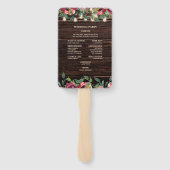 Éventail Rustic String Lumières Bourgogne Floral Programme (Dos)