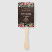 Éventail Rustic String Lumières Bourgogne Floral Programme (Devant)