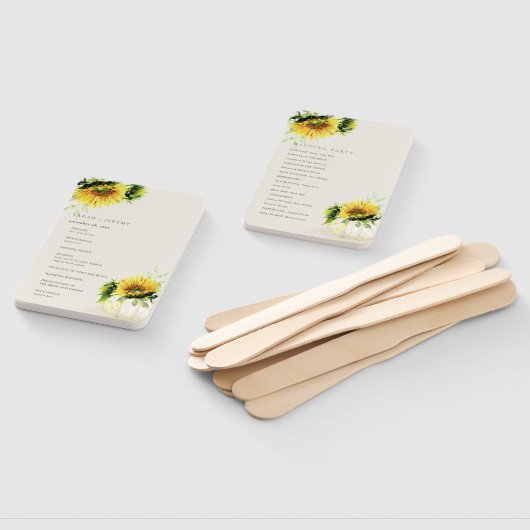 Éventail Rustic Sunflower Citrouille Floral Wedding Program (Non-assemblé)