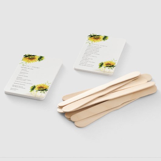 Éventail Rustic Sunflower Citrouille Floral Wedding Program (Non-assemblé)