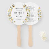 Éventail Rustic Sunflower Wreath Programme Mariage de autom (Devant et derrière)