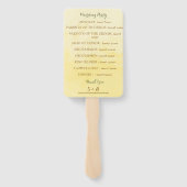 Éventail Rustic Sunflower Yellow Watercolor Wedding Program (Dos)