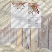 Éventail Rustic Terracotta Florals Programme Mariage de aut