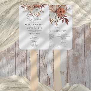 Éventail Rustic Terracotta Florals Programme Mariage de aut