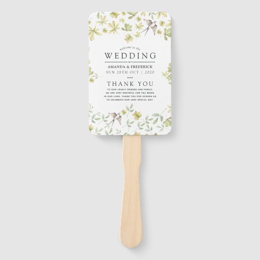 Éventail Rustic Watercolor Forest Wedding Programme (Devant)