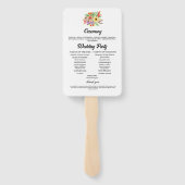 Éventail Rustic Watercolor Programme de mariage des Fleurs  (Dos)