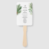 Éventail Rustic Winter Berry Pine Greenery Wedding (Devant)