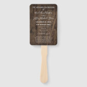 Éventail Rustic Wood Country Programme de mariage de la gra (Devant)