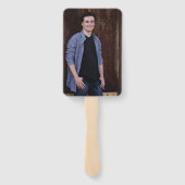 Éventail Rustic Wood Graduation Homme Photo (Dos)
