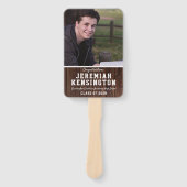 Éventail Rustic Wood Graduation Homme Photo (Devant)