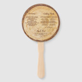 Éventail Rustic Wood Wedding Program Écriture Brown (Dos)