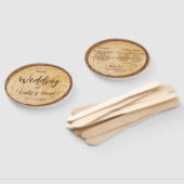 Éventail Rustic Wood Wedding Program Écriture Brown (Non-assemblé)