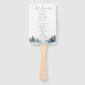 Éventail Rustic Woodland Winter Forest Wedding Programme (Devant)