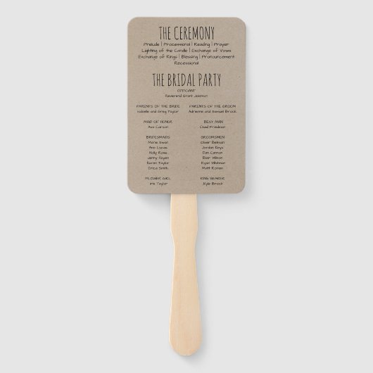 Éventail Rustic Woodsy Mountain Wedding Programme (Dos)