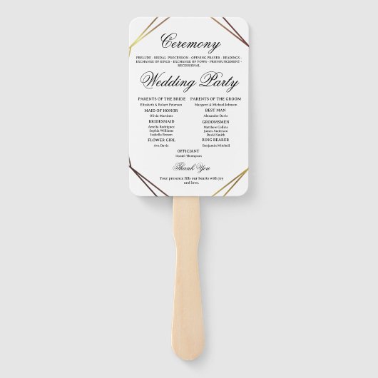 Éventail Rustique Aquarelle Floral Boho Programme de mariag (Dos)