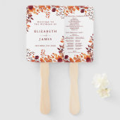 Éventail Rustique Automne Automne Feuille programme de mari (Devant et derrière)