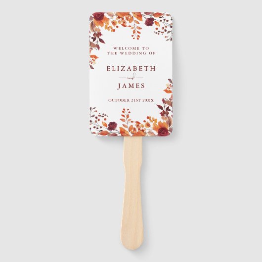 Éventail Rustique Automne Automne Feuille programme de mari (Devant)