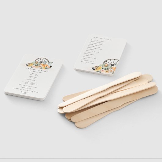 Éventail Rustique Automne Citrouille Leafy Floral Wedding P (Non-assemblé)