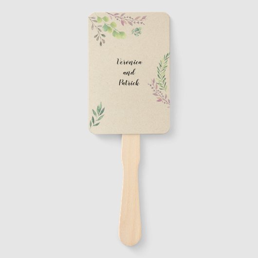 Éventail Rustique avec Mariage de verdure (Devant)