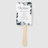 Éventail Rustique Boho Blue Floral Wedding Programme (Devant)