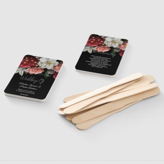 Éventail Rustique bordeaux Fil Mariage (Non-assemblé)