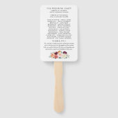 Éventail Rustique Bourgogne Blush Automne Floral Mariage Cé (Dos)