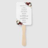 Éventail Rustique Bourgogne Ivory Floral Wedding Programme (Dos)