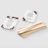 Éventail Rustique Bourgogne Rouge Bleu Floral Programme de  (Non-assemblé)