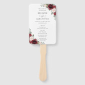 Éventail Rustique Burgundy Blush Floral Wedding Programme (Devant)