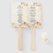 Éventail Rustique Citrouilles et fleurs d'automne (Devant et derrière)