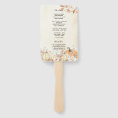 Éventail Rustique Citrouilles et fleurs d'automne (Dos)