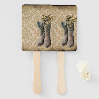 Éventail rustique damassé western country cowboy boot