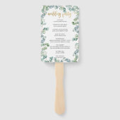 Éventail Rustique Eucalyptus Programme de mariage vert (Dos)