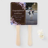 Éventail Rustique Floral Pastel Aquarelle Parti de retraite (Devant et derrière)