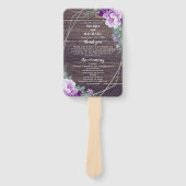 Éventail Rustique Floral Purple & Silver Wedding Programme (Devant)