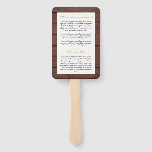 Éventail Rustique Nous Faisons Toujours Floral Vow Programm (Dos)