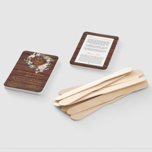 Éventail Rustique Nous Faisons Toujours Floral Vow Programm (Non-assemblé)