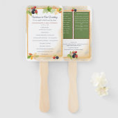 Éventail Rustique Romantique Automne Berry Wedding Programm (Devant et derrière)